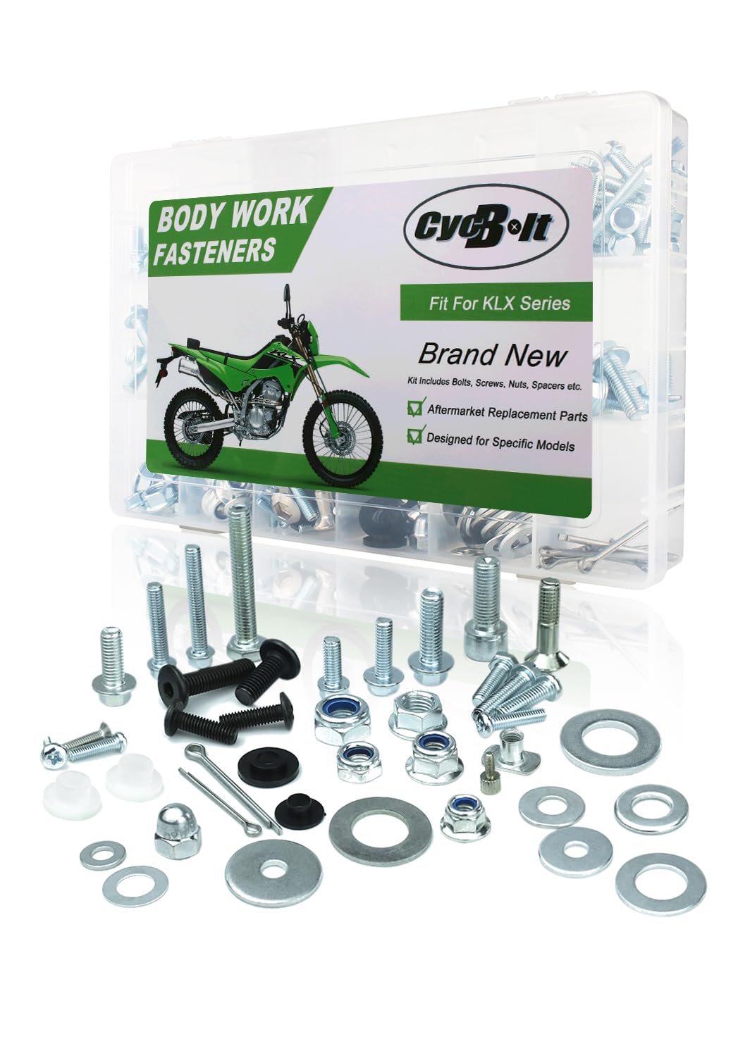 Dirt Bike Body Bolt Set Compatible with KLX450R KLX250 KLX140RL KLX250S KLX300 KLX650 KMX 125 KMX 200 KLX300R KLX400R KLX110 KLX125 KLX150 KLX230 330 PCS Body Screw Kit Bolts Fastener Kits