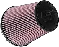 K&N RU-1041 High-Flow Universal Clamp-On Air Filter: 6" Flange, 7.5" Round Tapered, Washable Lifetime Performance