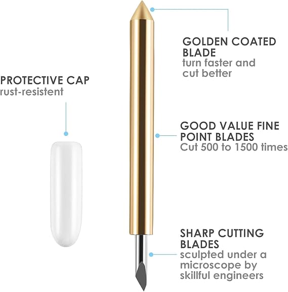 10PCS Cutting Blades for Cricut Maker, Premium Fine Point Replacement Blade with 45 Degree Compatible with Cricut Maker/Maker3 Cutting Machine, Explore Air/Air 2/ Explore Air3