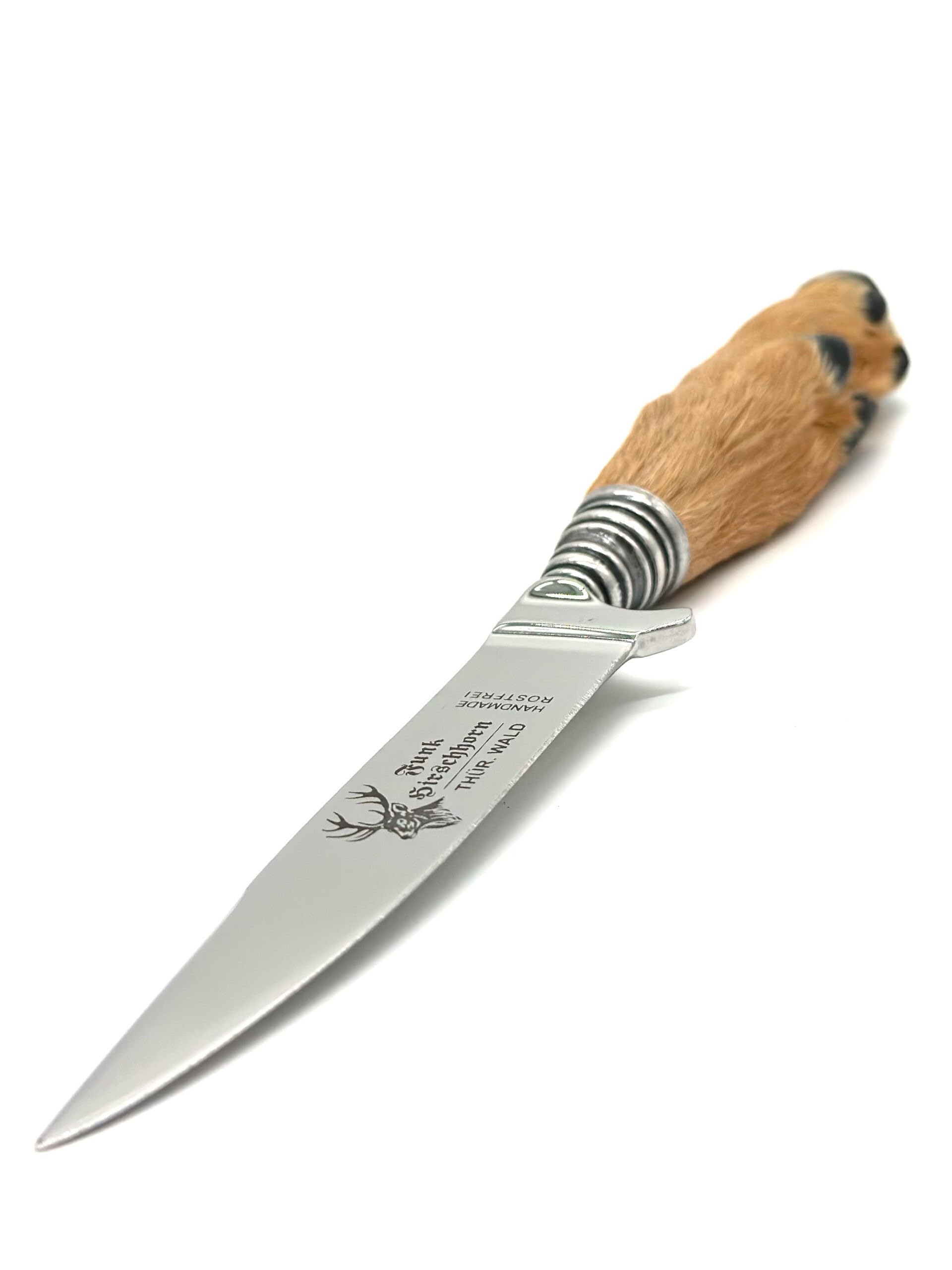 Almbock Messer | Trachtenmesser (100% Solingen Stahl) | Jagdmesser mit Rehlaufgriff