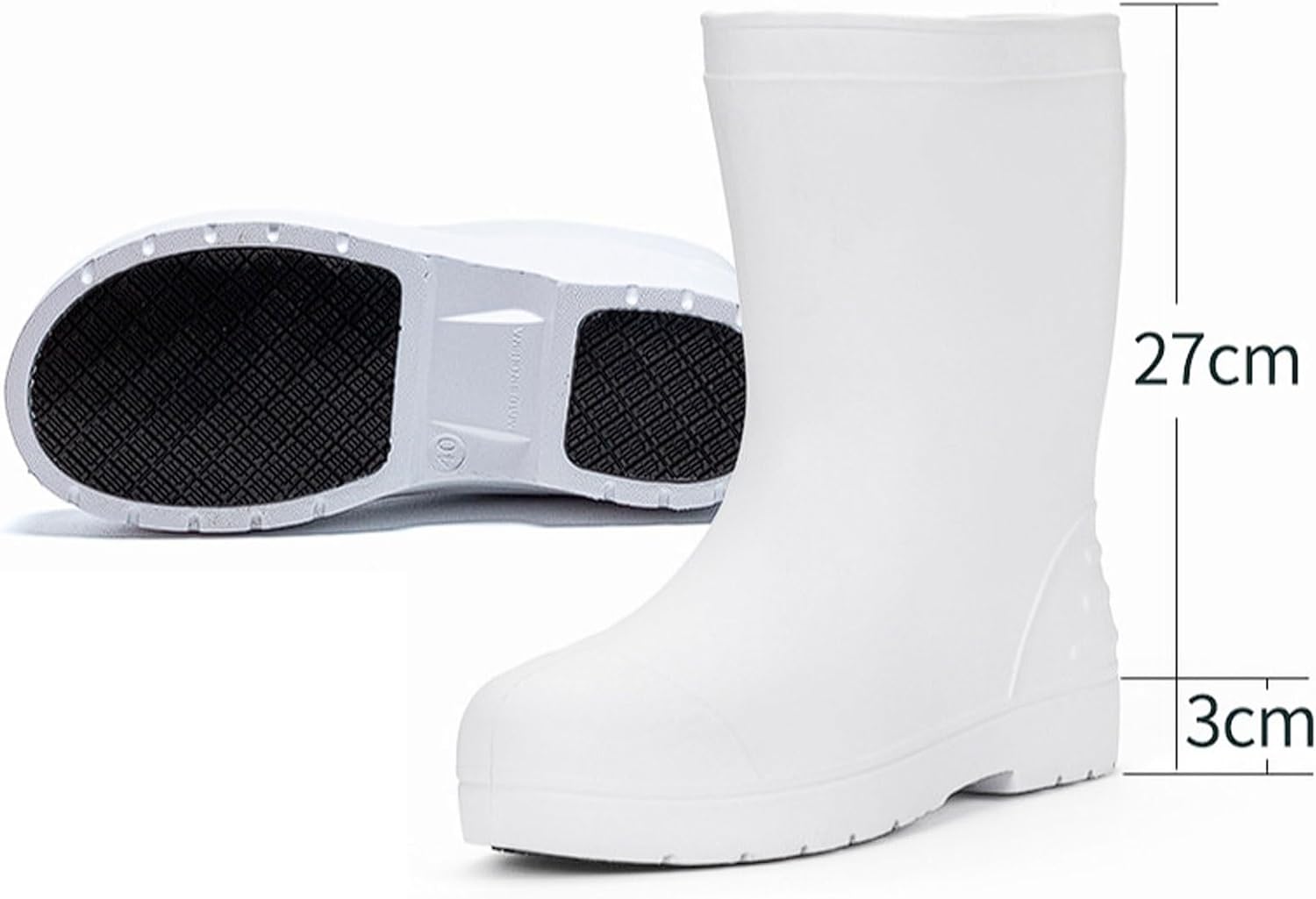 Chef's Waterproof Slip-On Rain Boots, Mid-Calf Oil-Resistant EVA Kitchen Shoes with Anti-Slip Patches Water shoes