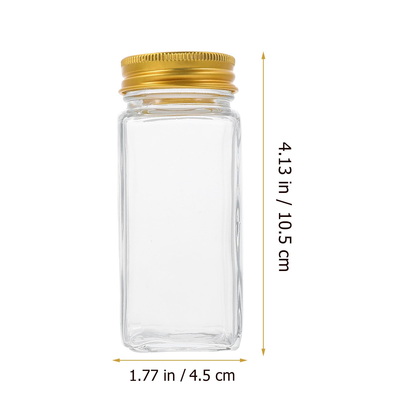 12 Stück Salz und Pfefferflaschenset aus Glas mit Goldfarbenem Deckel Klein und Leicht Anti Rutsch für Camping und Outdoor Einsatz