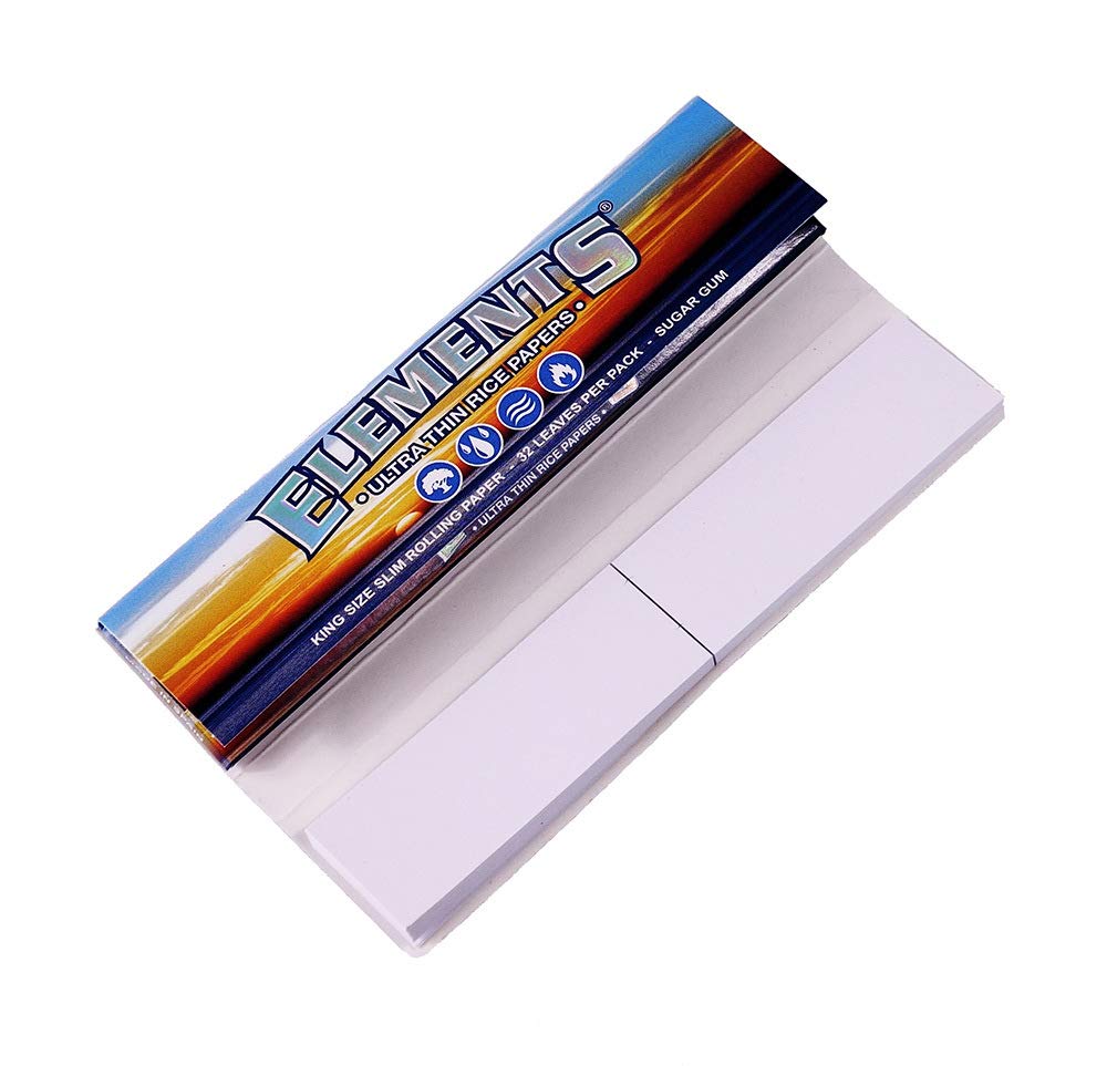Elements Connoisseur King Size Slim Reis Papers inklusive Tips, 32 Stück pro Heftchen 10 Boxen (240 Booklets)