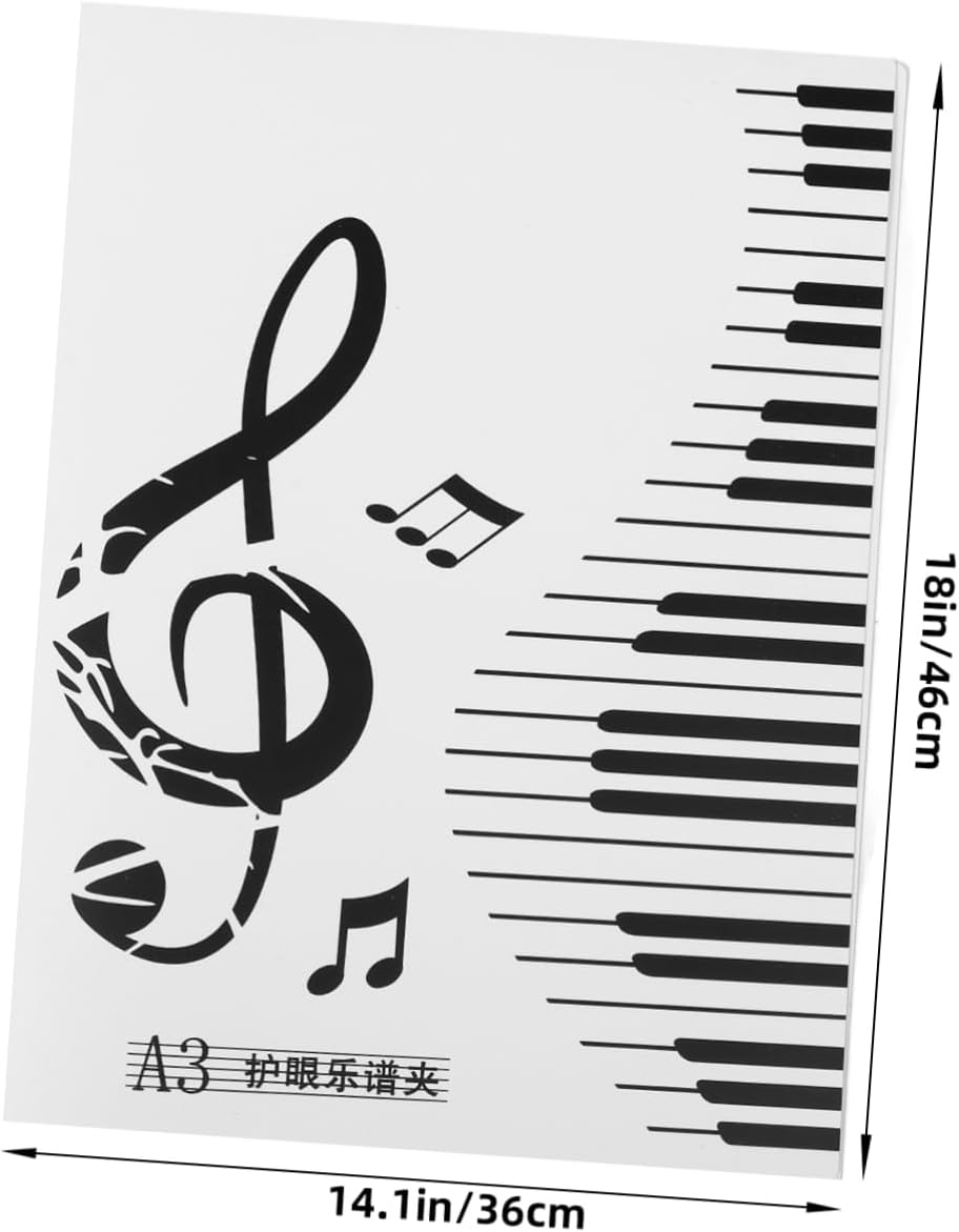 SHOWERORO A3 Sheet for Piano and Choir 20 Pages Plastic Sheet Music Holder Flip Folder for Band and Choral Music Storage