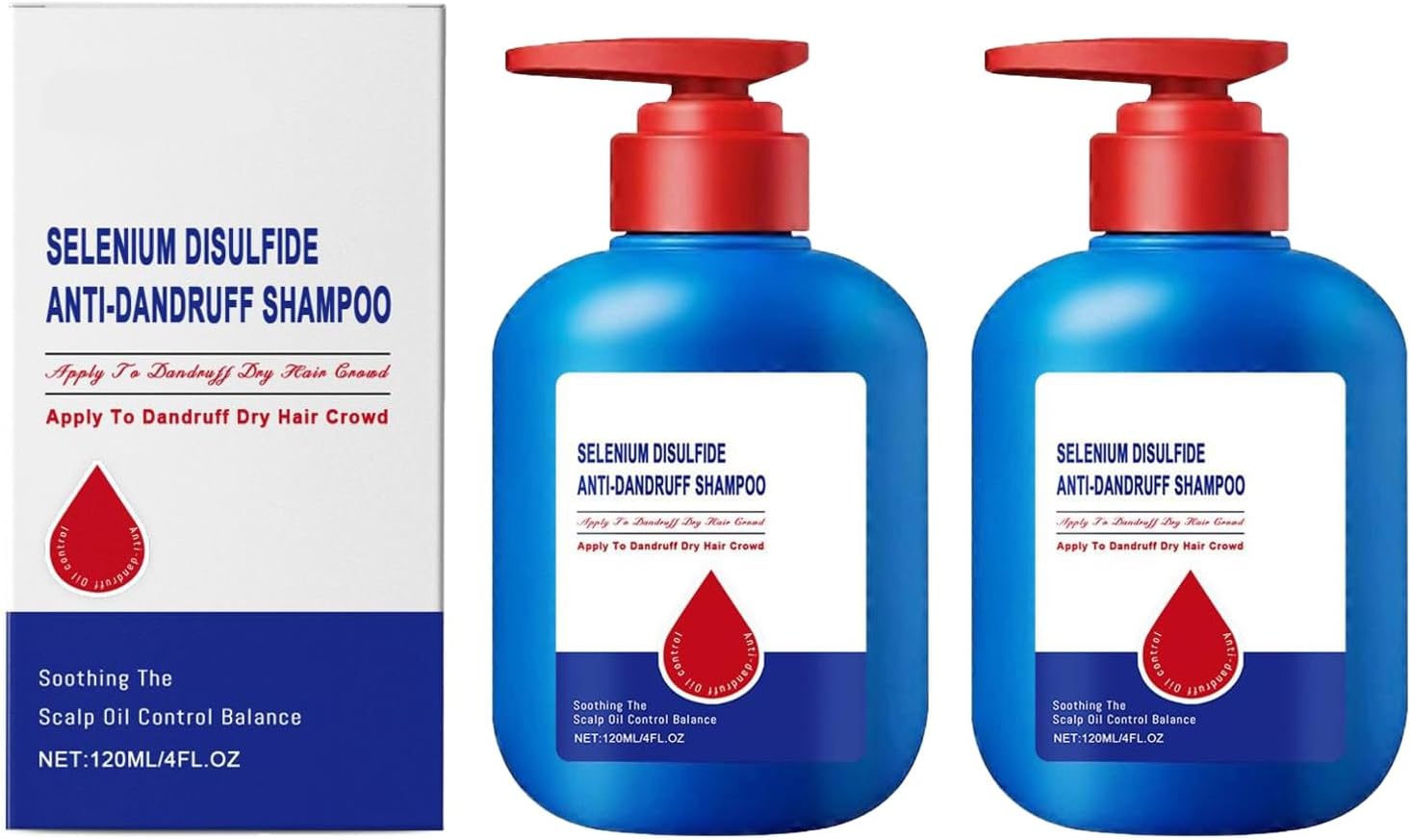 Selenium Disulfide Shampoo For Women and Men, Anti Dandruff Shampoo Oil Control Dandruff Itching Hair Care, Refreshing & Oppose-Dandruff, Cleansing For Women And Men 2pc