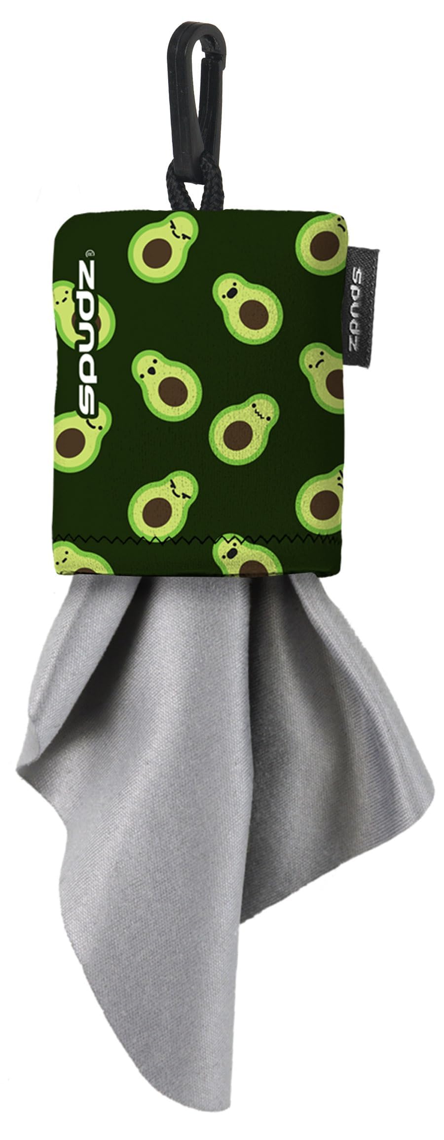 SPUDZ Classic Microfiber Lens Cleaner – Clip-On Pouch, Washable – for Binoculars, Scopes, Glasses, Screens | Avocado, 10 x 10 Inch (2-Pack)