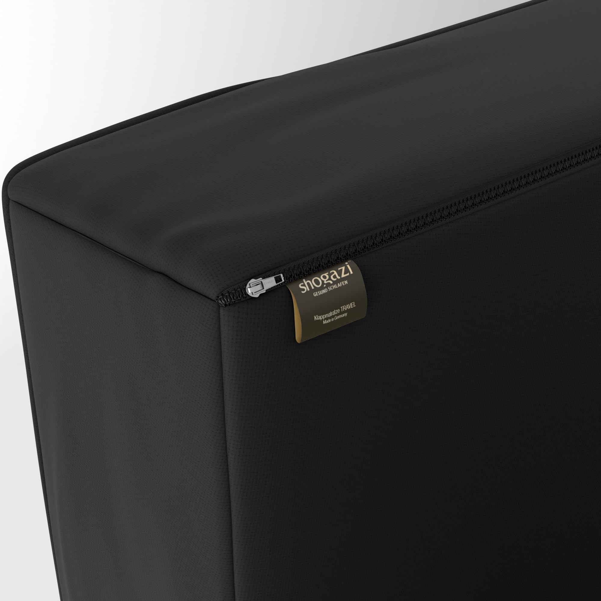 Składany materac 90 x 200 x 12 cm Shogazi® TRAVEL, materac dla gości, 3-częściowy, kostka rehabilitacyjna, wysokiej jakości zimna pianka, bawełniana poszewka nadaje się do prania, wykonano w Niemczech, antracytowa