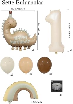1 Year Old Retro Dinosaur Concept Birthday Set