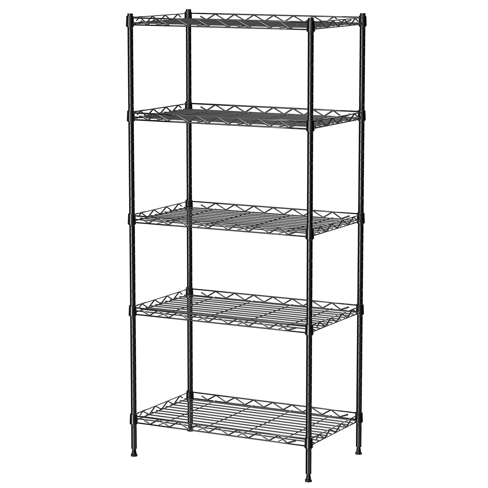 Photo 1 of ***MISSING PARTS*** FIOCNOLE 5 Tier Standing Metal Wire Shelving Unit, Adjustable Height, Storage Shelf Units for Laundry Bathroom Kitchen Pantry Closet (11.6" D x 21.2" W x 49" H inches, Black)