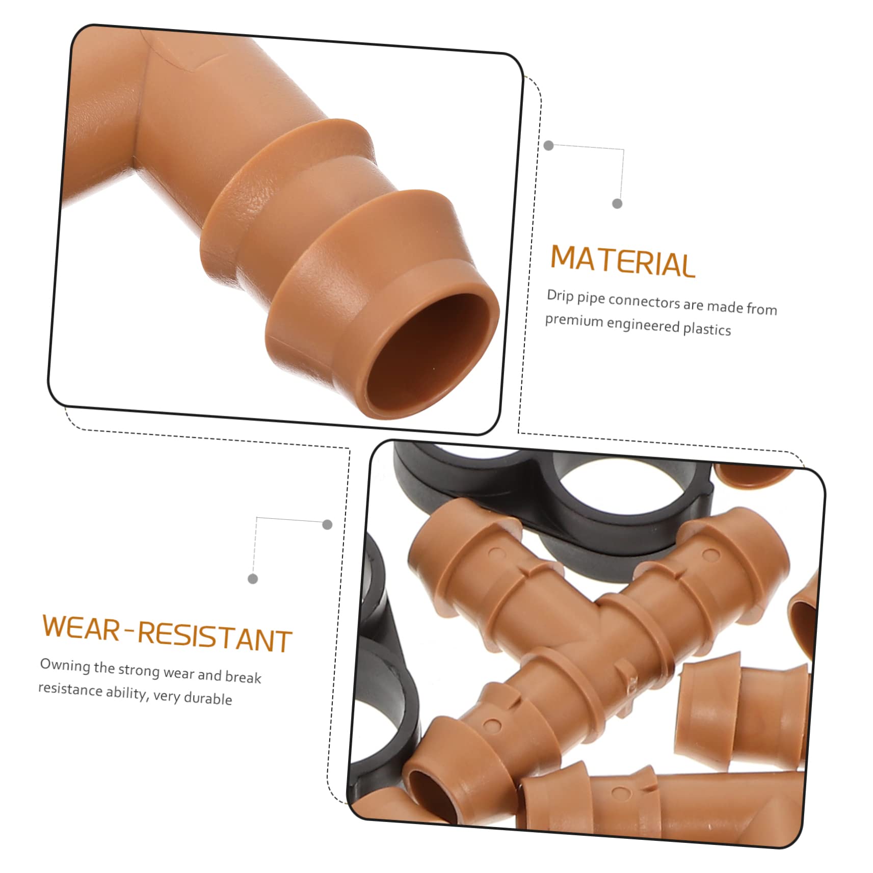 YARNOW 3sets Connettori per Irrigazione Plastica per Gocciolatori Include Raccordi Diritti Raccordi Gomito per Giardinaggio e Agricoltura