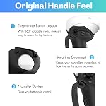 AMZDM Controller Grip for Oculus Quest 2 Accessories Grips Cover for VR Touch Controllers Covers Protector with Non-Slip Thumb Grips 1Pair Black