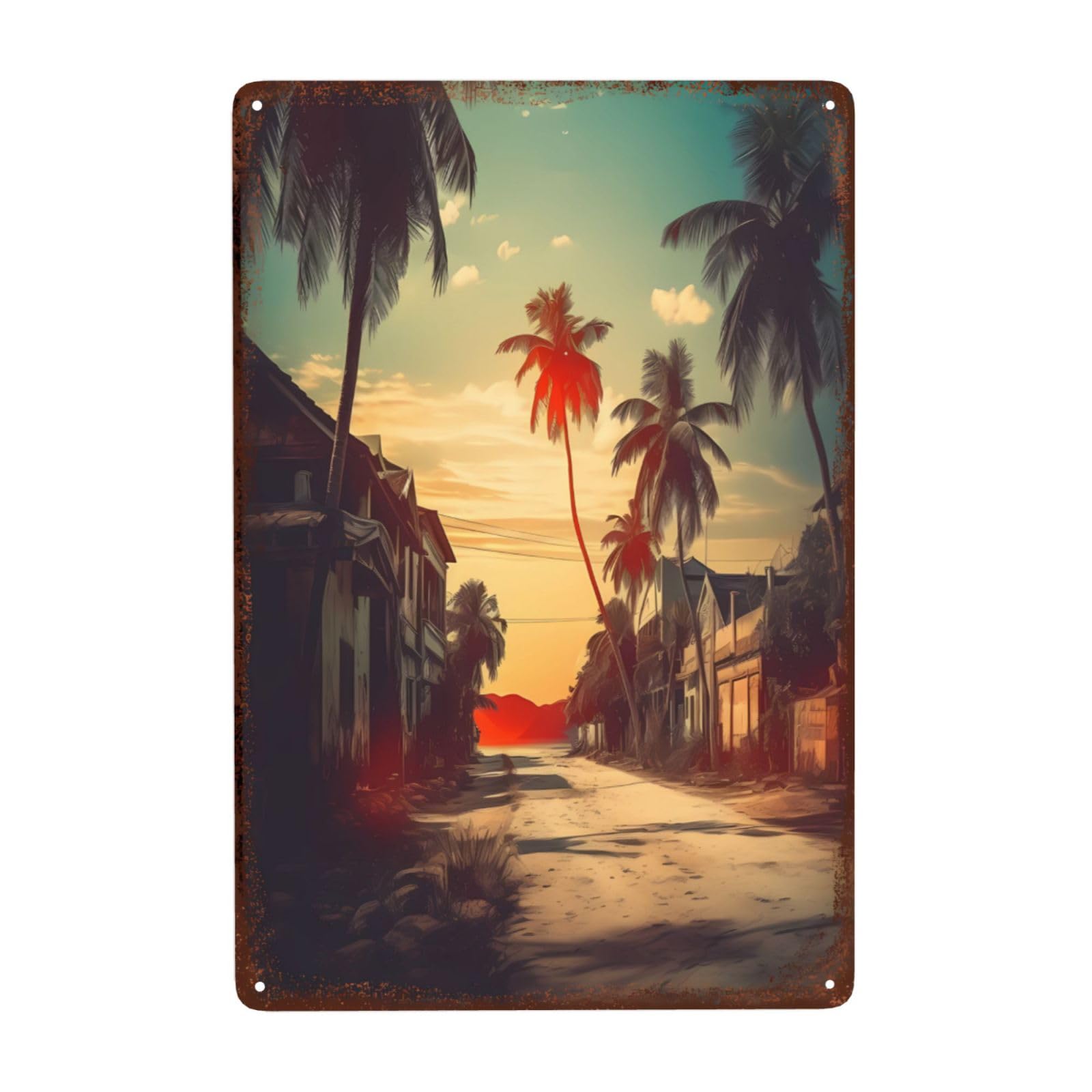 Eleploi Sea Enjoy The Momen St Metal Tin Sign, Wall Decor For Home Bars Cafes Garage Room Bathroom Decorative Kitchen Outdoor 8 X 12 Inch