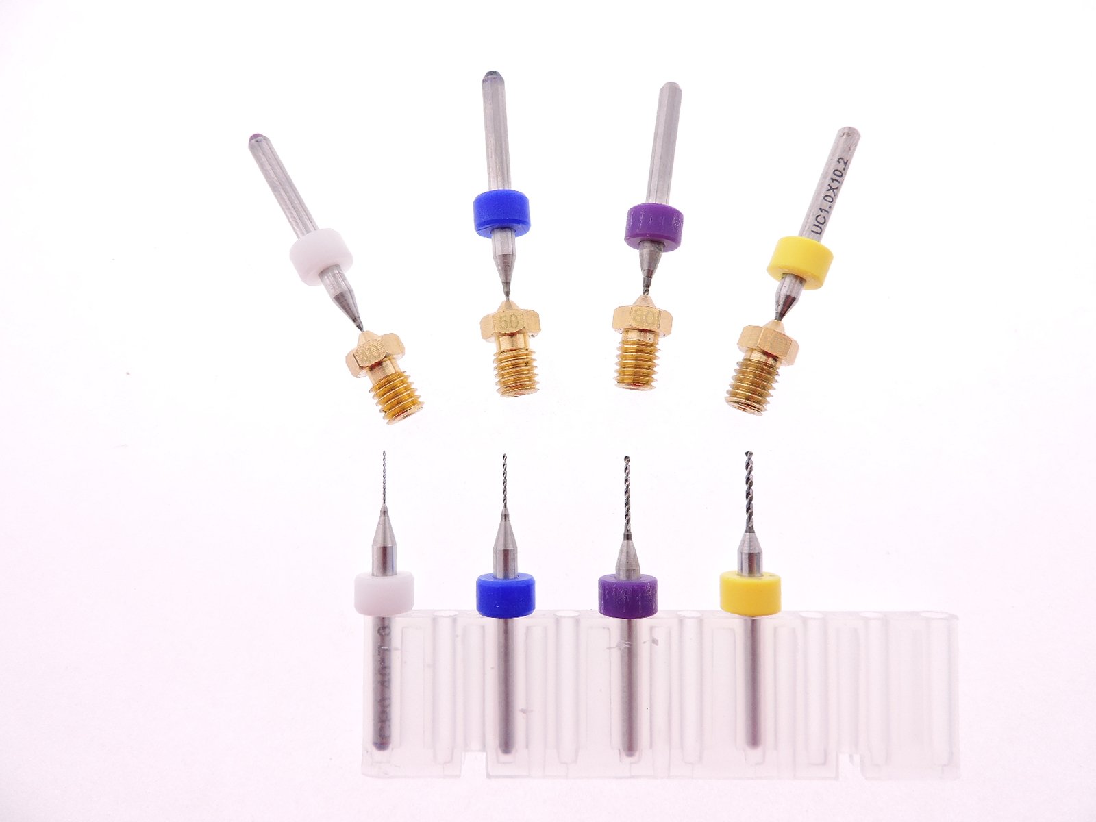 Daewon Industries 3D Printer Kit J-Head Clogged Extruder Nozzle E3D V5 V6 (2each) .4mm .5mm .8mm 1.0mm bits + nozzles .4mm .5mm .8mm 1.0mm E3D nozzles 1.75mm Filament ABS PLA