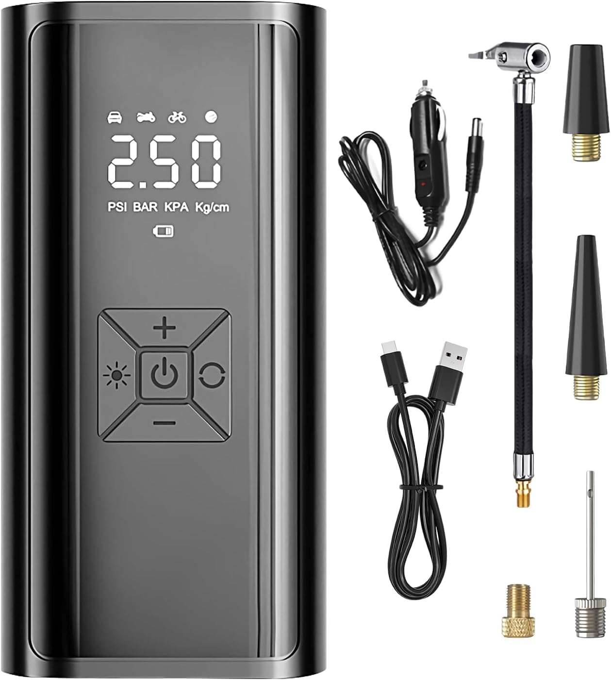 ELNas Tyre Inflator Portable Air Compressor for GMC Hummer EV SUV Jimmy Safari Savana Sierra 1500, Portable Car Tyre Inflator Air Compressor Electric Cordless Tyre Inflator