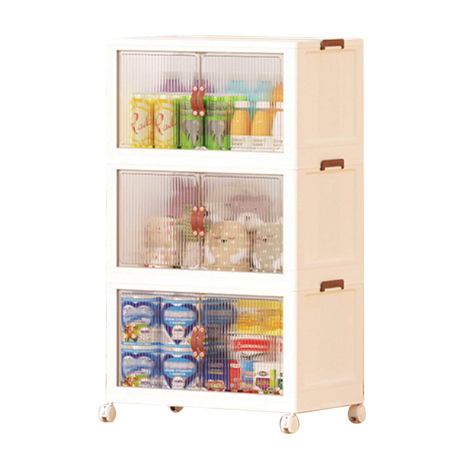 Bacs de rangement pliables à 3 niveaux avec couvercles pour salon