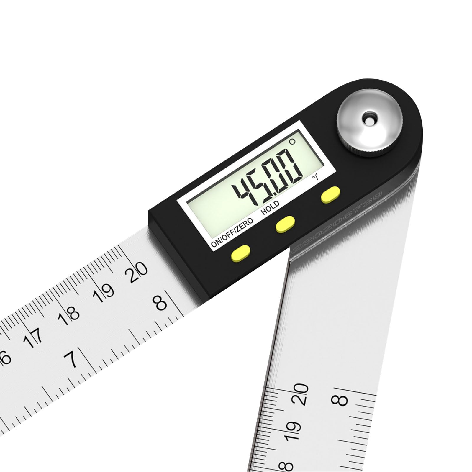 Rapporteur numérique LCD 360 degrés et règle de mesure d'angle en acier