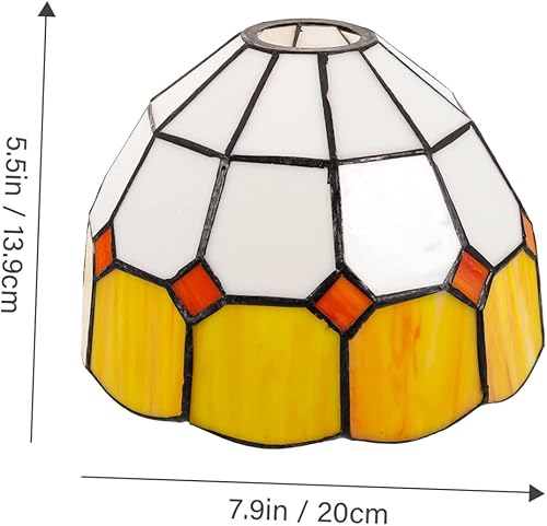 Miniatura 5 de Angoily Pantalla de vitrales de vitral, pantalla colgante, lámpara de pared, pantalla de techo, pantalla de vitral, lámpara de araña de piso,