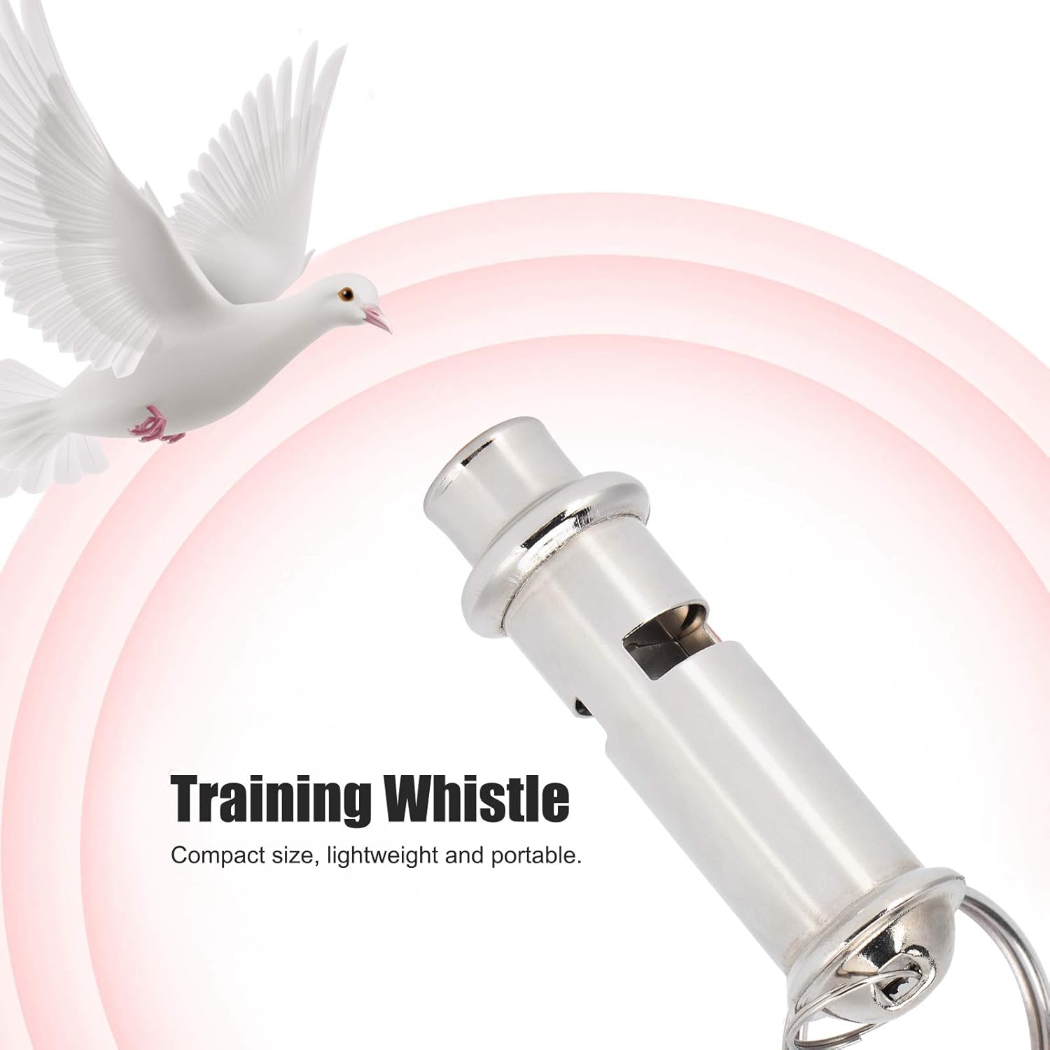 Gerioie Pigeons Whistle, Portable Mini Silver Training Whistle, with