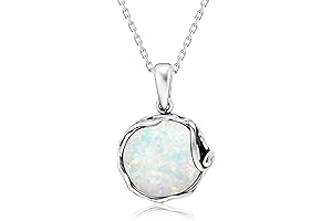 925 Sterling Silver Opal Libra Necklace for Women