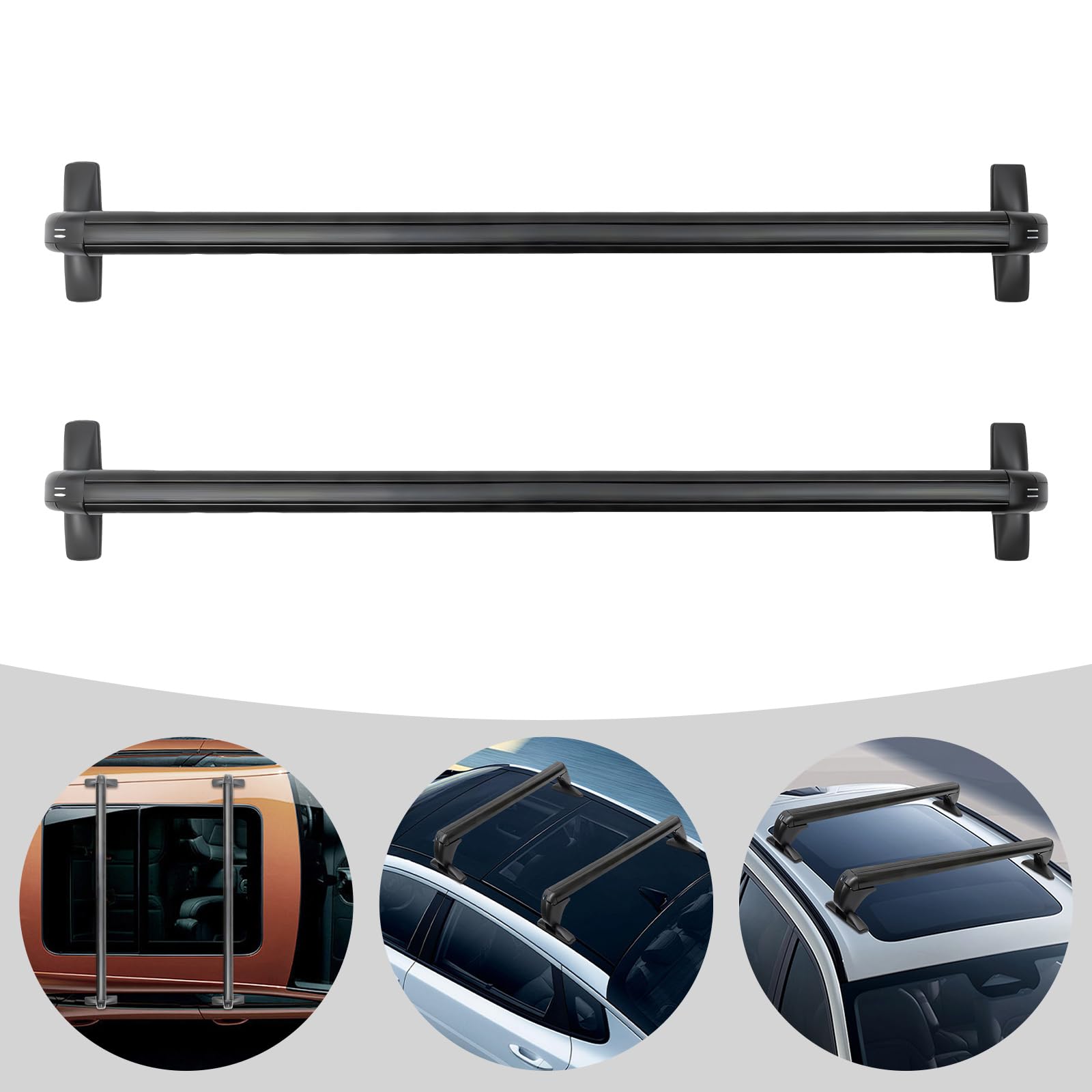 2PCS Top Roof Rack Cross Bar, 39.4" Adjustable Window Frame Lockable Anti-Theft Design Universal Luggage Rack Fits Honda Civic 2006-2020 Car Roof Bars for Car Roof Cross Bar Carrier, 165LBS Max Load