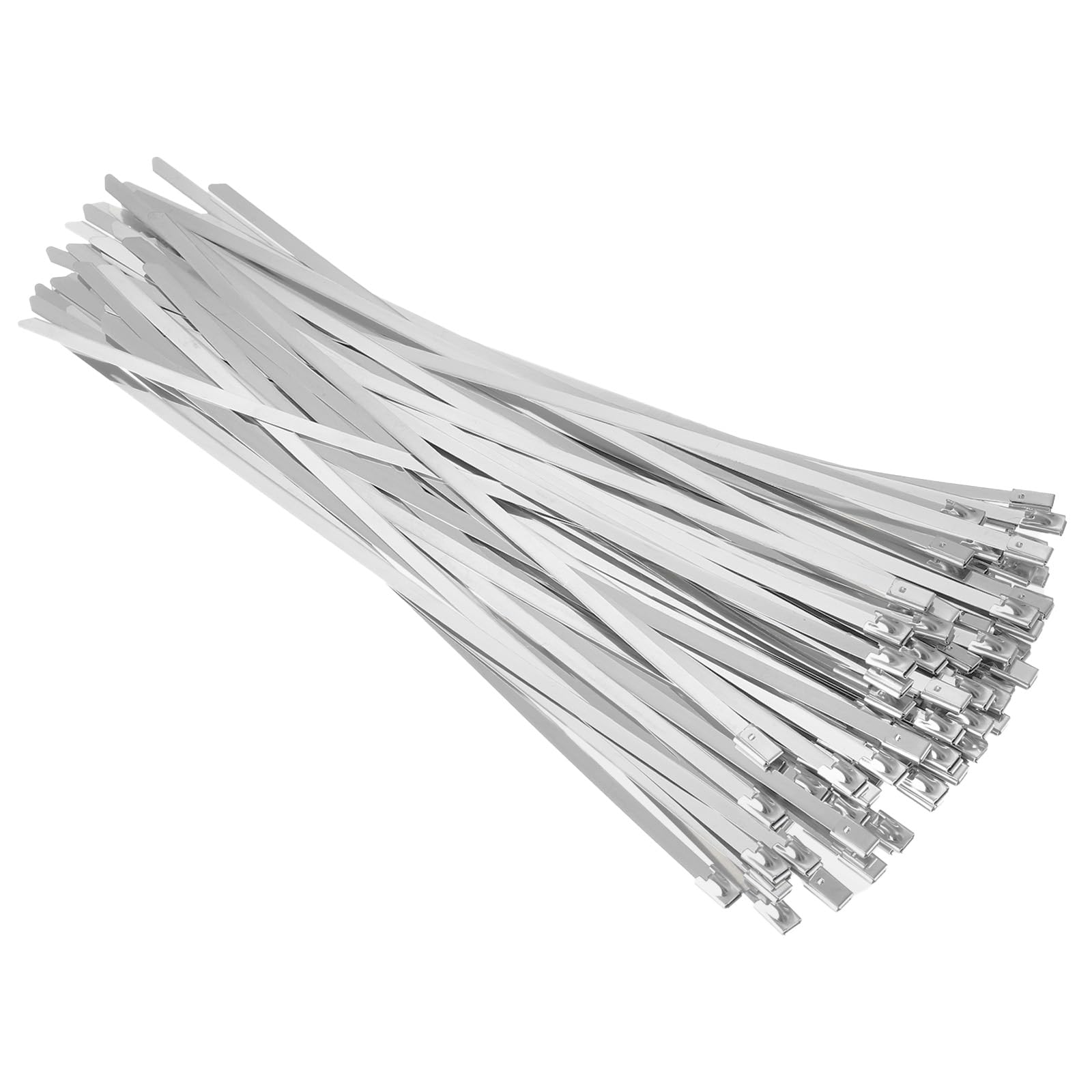 PATIKIL Metal Zip Ties 100 Pcs, 10 Inch Heavy Duty 304 Stainless Steel Self-Locking Cable Ties