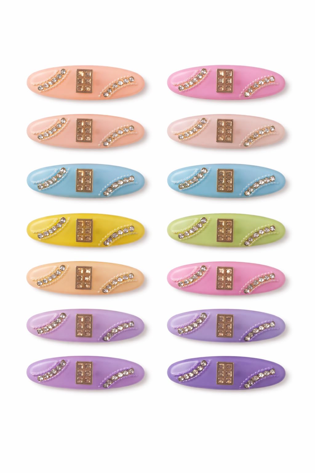 pmw Multicolor Saree Pins for Women | Designer Oval Brooch Safety Pins with Rhinestones - Pack of 4 -Random Model-picture-37