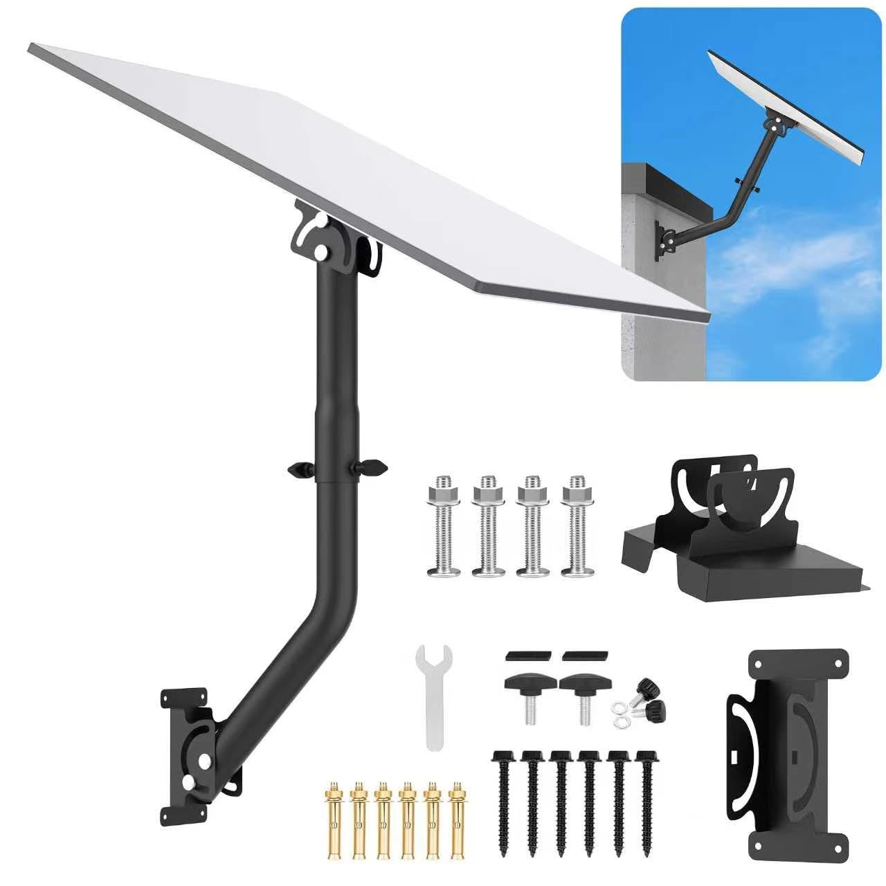 Photo 1 of Standard 4/4x/Gen 3 Wall & Roof Mount for Starlink, Adjustable Metal Bracket with Pipe Adapter Kit for V3 Dish, Weatherproof Heavy Duty