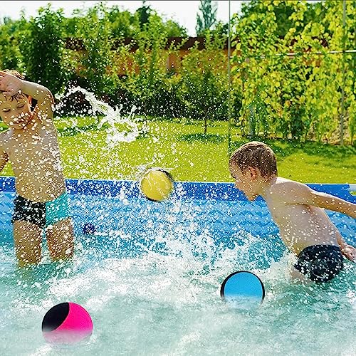 Foto von BNGXR Wasserball, 3 Stück Wasserball Wasser Flummi Springender Ball Strandball, Schnelltrocknender Lycra-Bezug Ball Geeignet für Schwimmbad, Strand, Meer und Outdoor-Aktivitäten