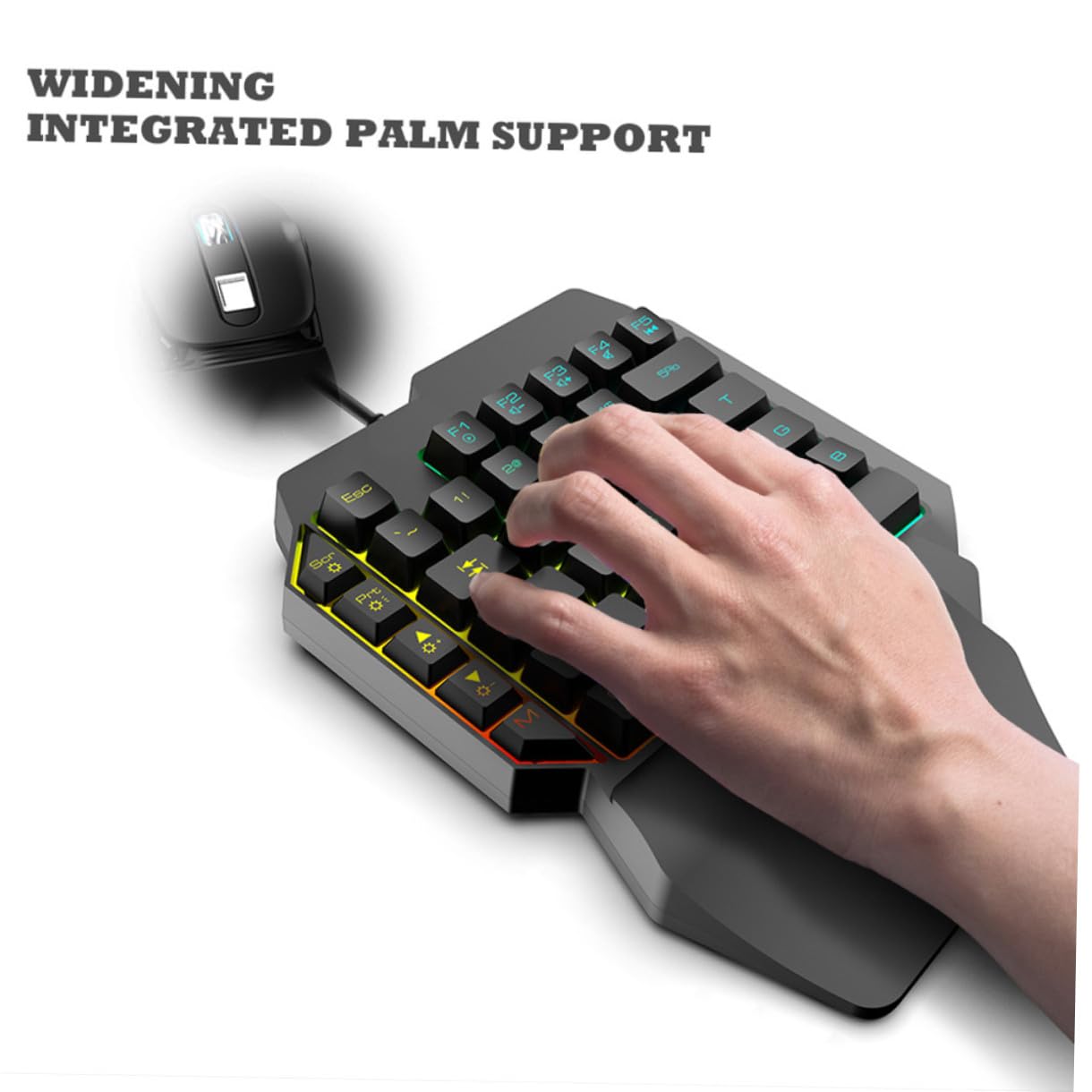 Mobestech Tastiera da Gioco Retroilluminata e Mouse per Computer, Set per Videogiochi con Controllo Preciso, per Intrattenimento Domestico e Gioco per Ragazzo Ragazza