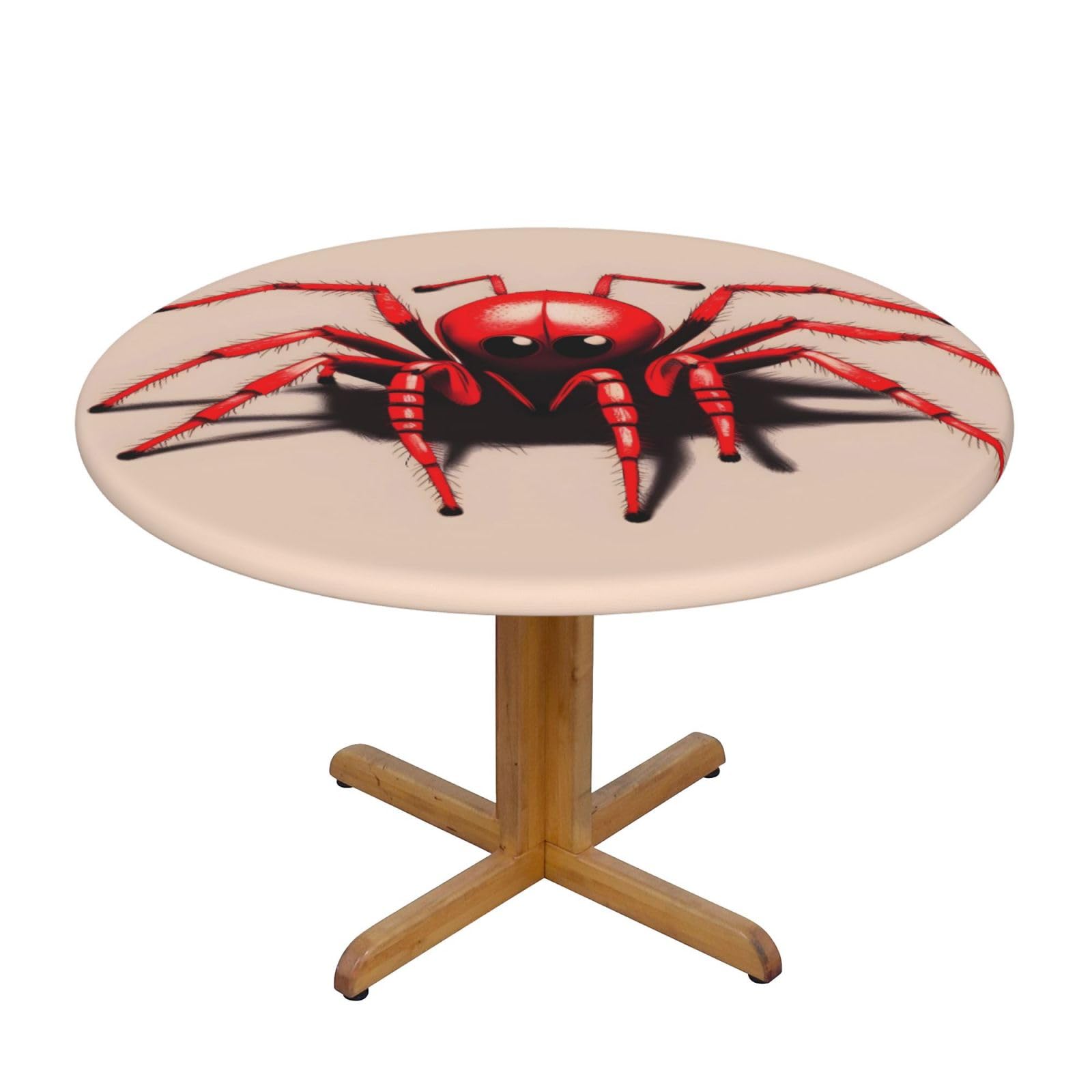 ZQYTGFDC Cute little red spider M Decorative Round Tablecloth Waterproof Anti Stain Oil Proof Size for 40 50 inch