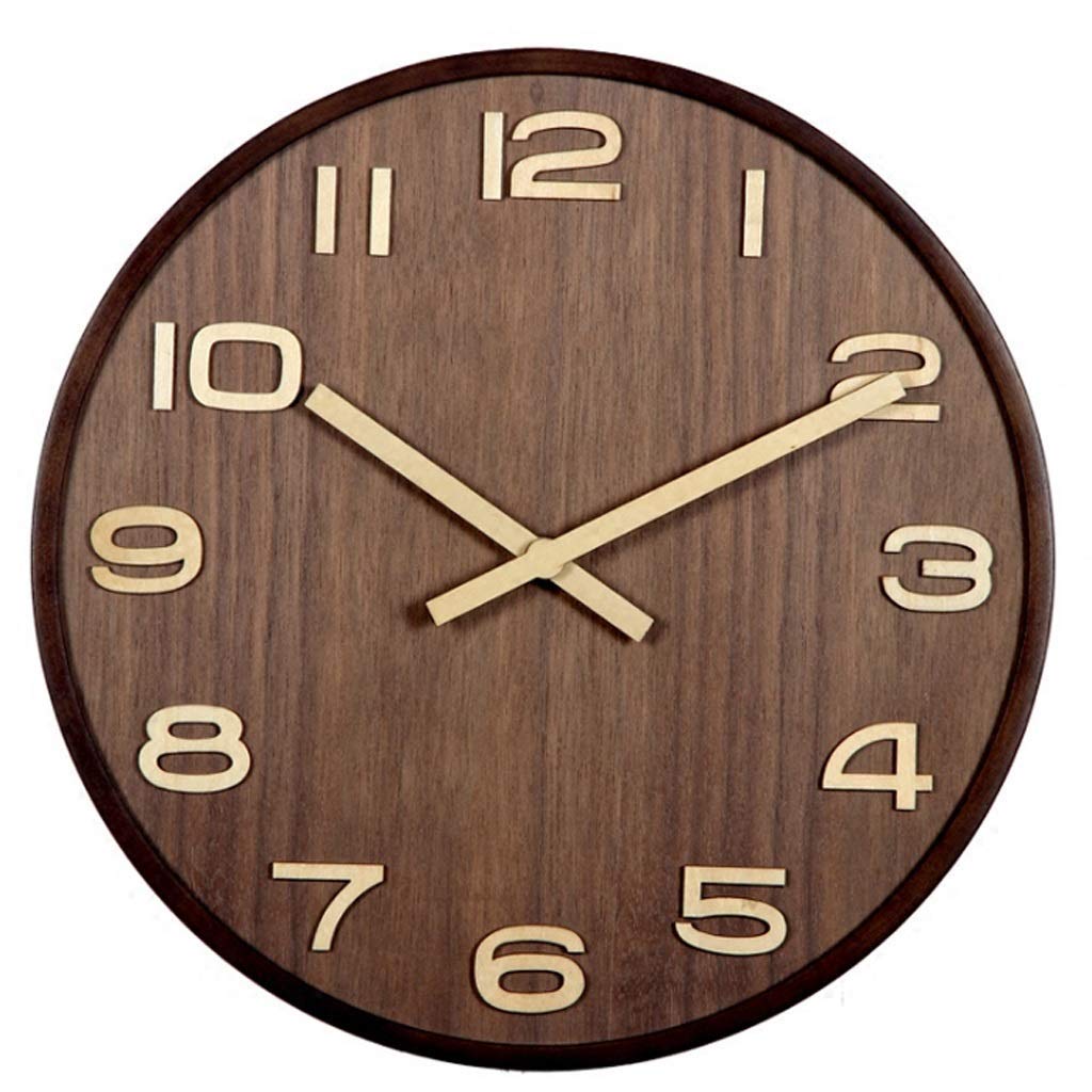 Horloge murale en bois 14 pouces pour chambre bureau et décoration