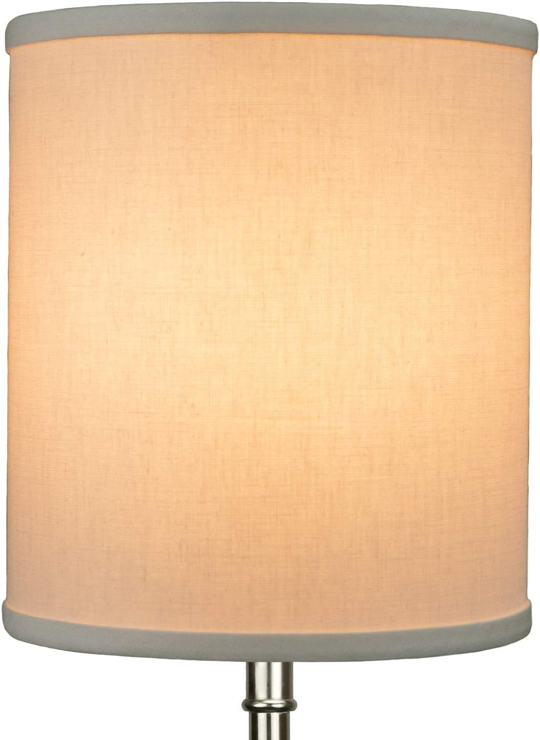 FenchelShades.com Lampshade 6" Top Diameter x 6" Bottom Diameter x 7" Height with Washer (Spider) Attachment (Ivory)