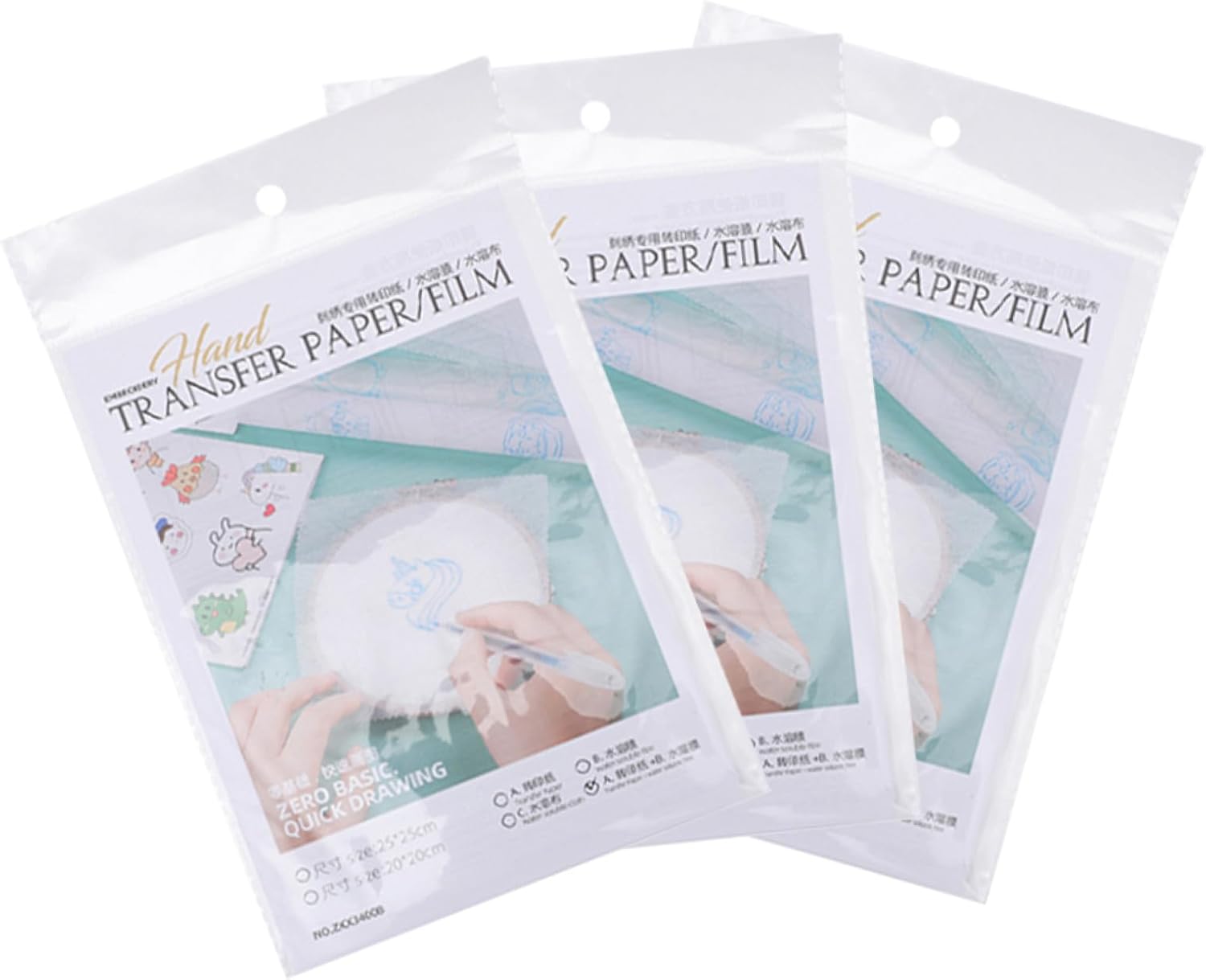 VOSAREA Water Soluble Embroidery Film 12 Pack Stabilizer Paper for DIY Craft Making Embroidery Transfer