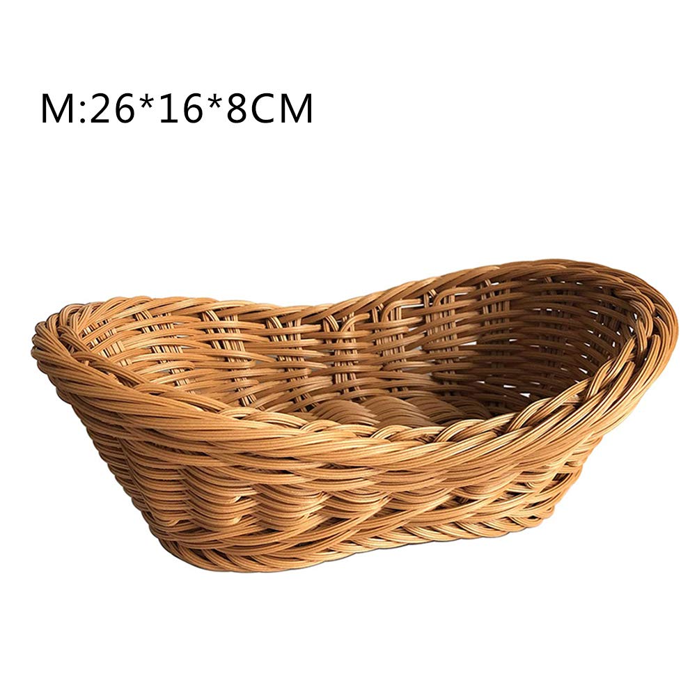 Maritown Wicker Basket Rattan Woven Baskets for Storage Farmhouse Decorative Bread Proofing Basket Fruit Vegetable Holder Picnic Basket for Kitchen Bathroom Organizing