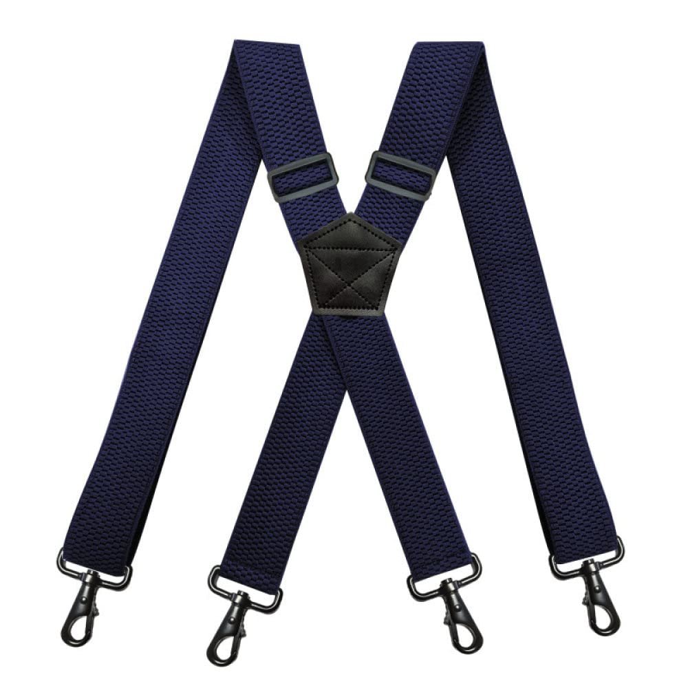 Hombres Tirantes Tirantes， Tirantes de trabajo resistentes ajustables for hombre, 3,8 cm de ancho en forma de X con 4 ganchos giratorios, tirantes elásticos ajustables for pantalones de snowboard for