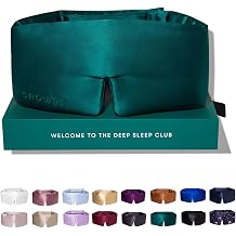 DROWSY Silk Sleep Mask Face Wrap Padded Silk Cocoon for Luxury Sleep in the Dark Green Sapphire