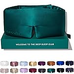 DROWSY Silk Sleep Mask - Face-Hugging, Padded Cocoon for Luxury Sleep in Total Darkness - 100% Pure Mulberry Silk (Green Sapphire)
