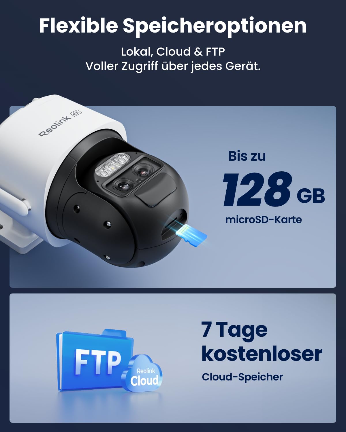 Reolink 4K 3G/4G LTE Solar Überwachungskamera mit SIM Karte, KI-Erkennung | Auto-Tracking & Auto-Zoom, Dual-Lens, 8MP PTZ Akku Kamera Outdoor mit 30m Farbnachtsicht, TrackMix LTE+6W Solarpanel