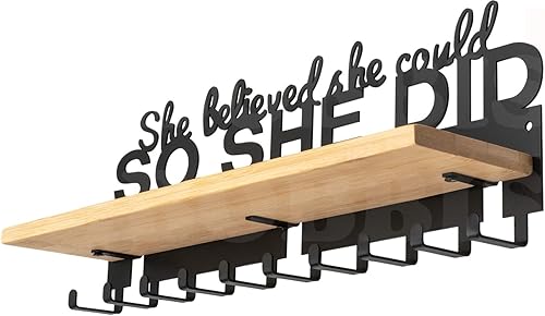 iBobbish Premium Trophy and Medal Display Shelf,Metal Trophy Shelf with Hooks Upgraded,Trophy Display,Sturdy Trophy Shelf with Hooks for Medals in