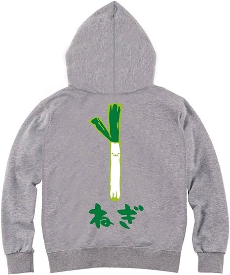 Amazon Co Jp サモエスキー ねぎ ネギ 葱 野菜 果物 筆絵 イラスト カラー おもしろ ジップ パーカー ファッション