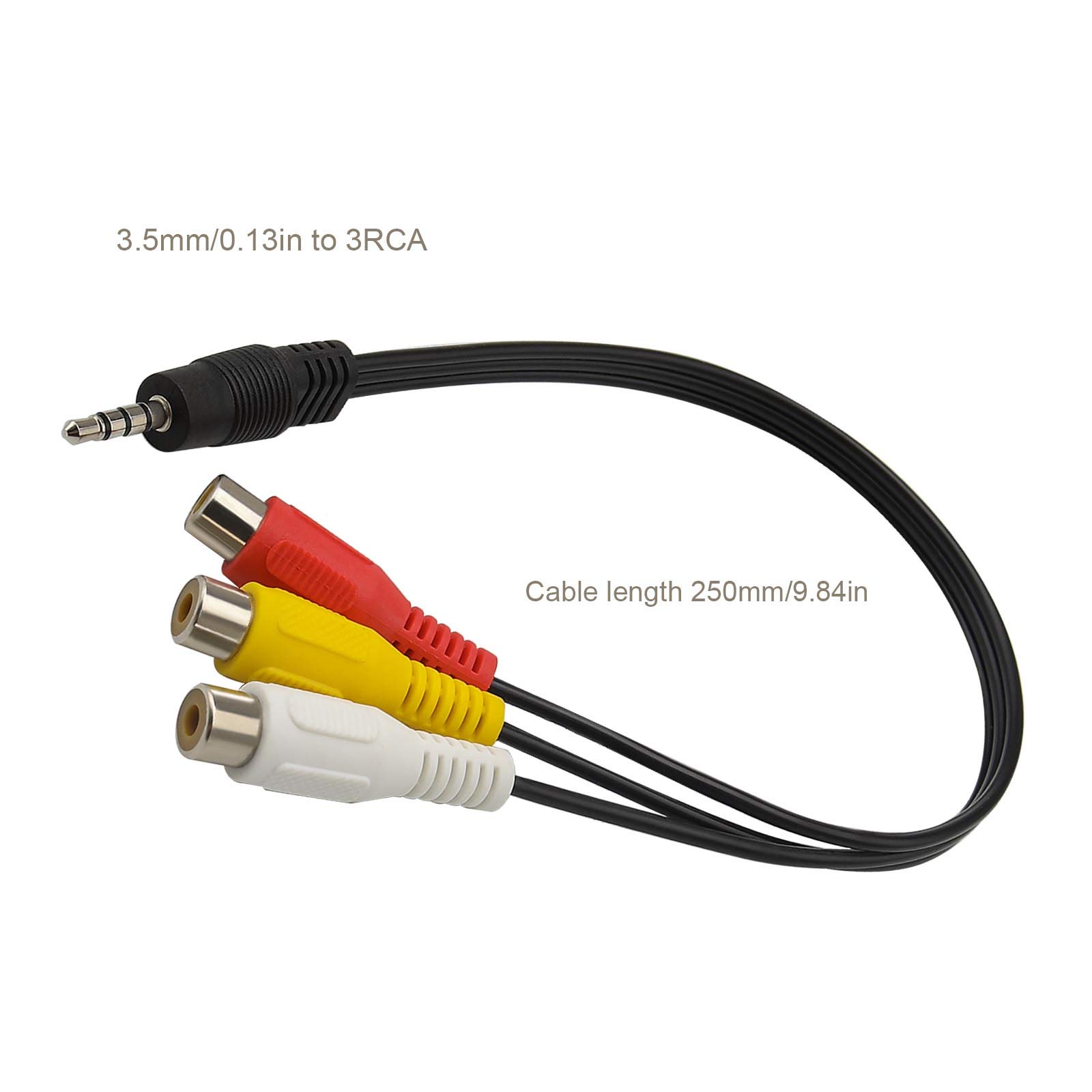 Cavo Audio Stereo 2 RCA Femmina A Jack 3.5 Mm Maschio 0,20 M ICOC 035 Nc 003 - 4