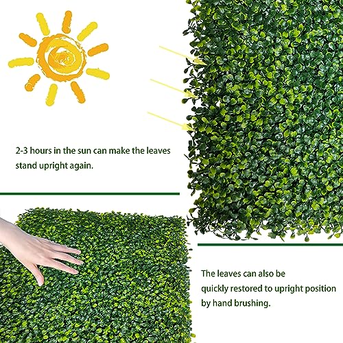 Image of ODTORY Artificial Boxwood Privacy Screen, 40X120 in(33.5 sqft) Yellow Green | UV-Anti Boxwood Panel, Faux ivy Greenery Backdrop, Balcony /Garden /Backyard Fence Covering, Indoor Outdoor Green Plant Decor