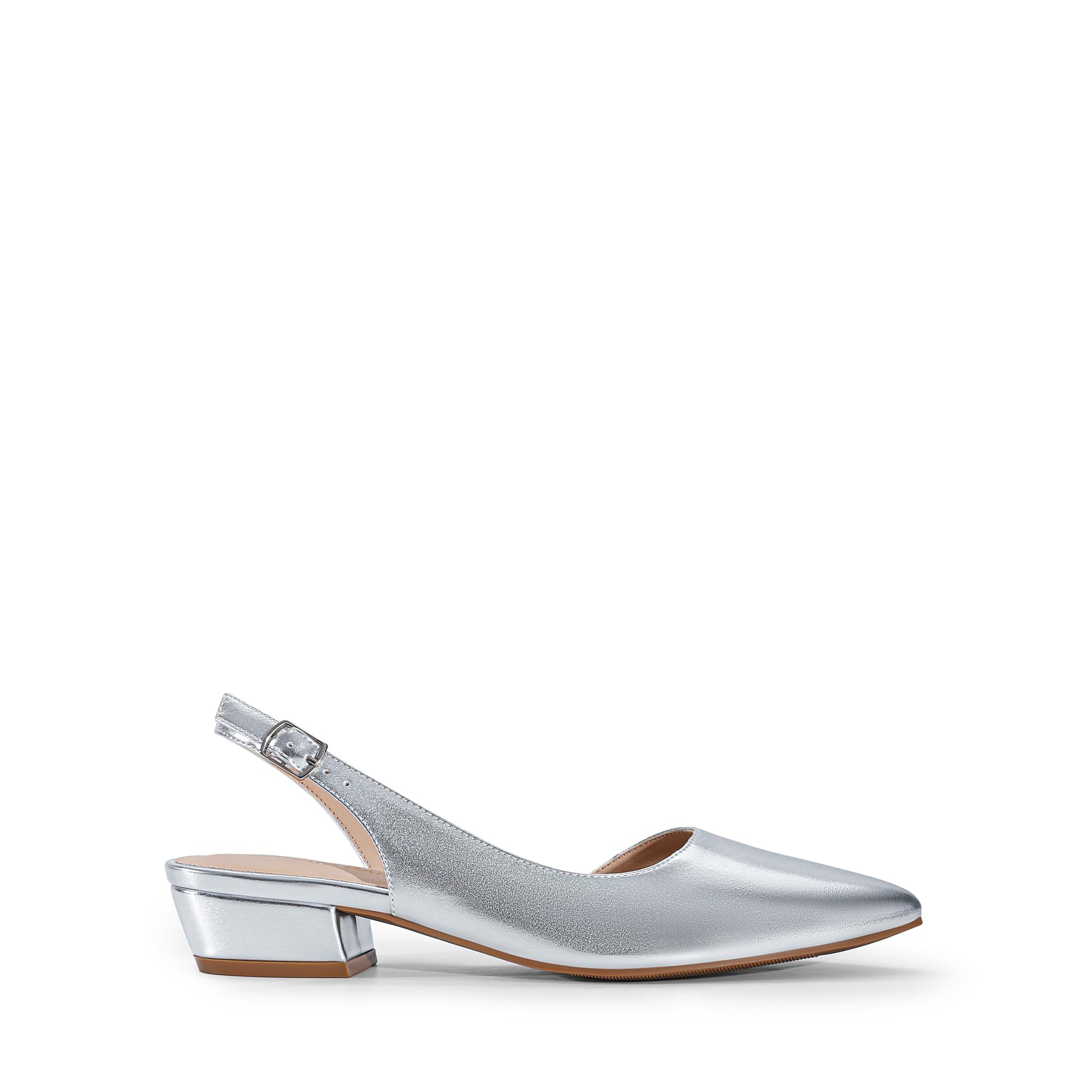 DREAM PAIRS Scarpe da donna con tacco basso a blocco, punta chiusa, cinturino alla caviglia, eleganti décolleté eleganti per matrimoni e feste