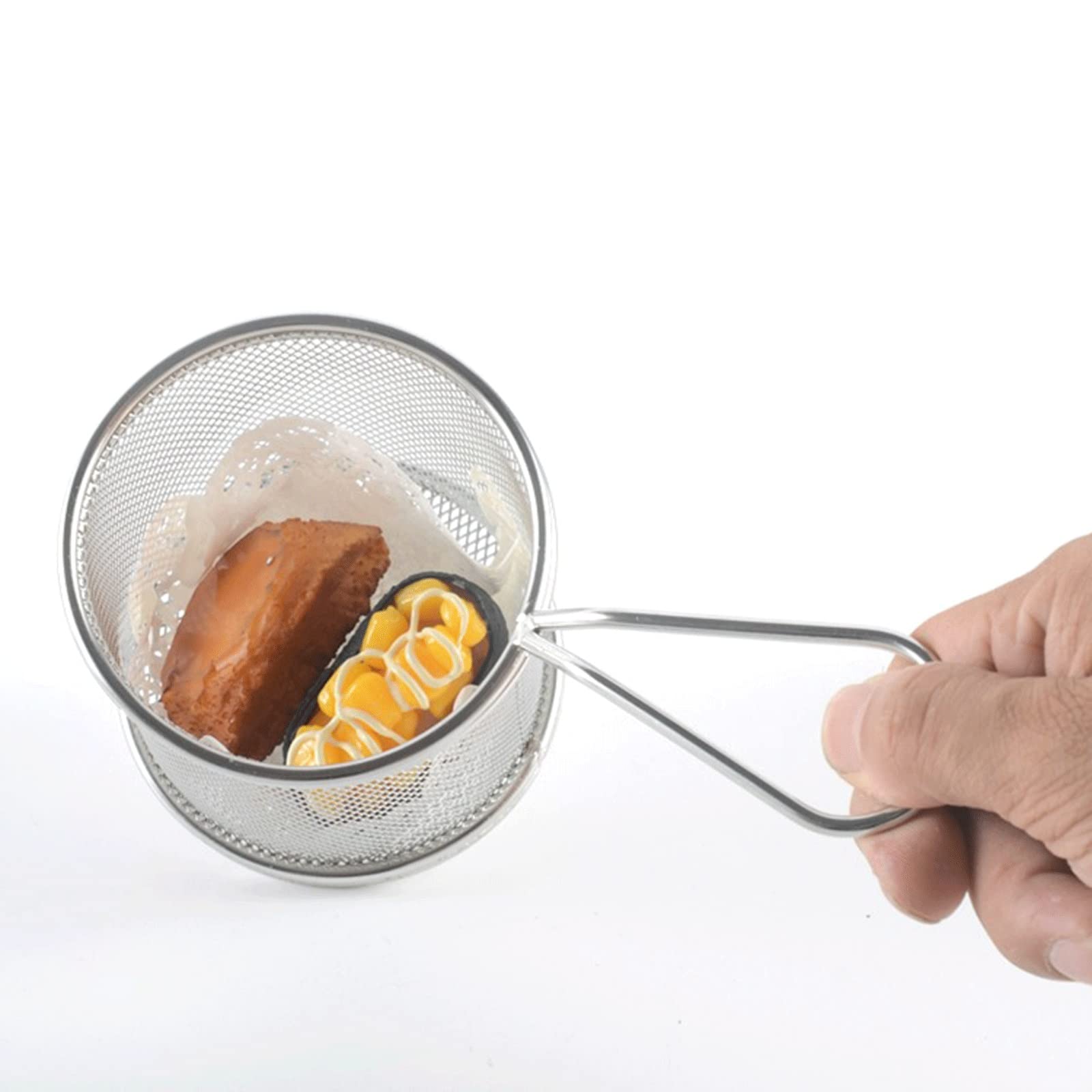 TOMYEUS Panier de Friture Panier à Frire en Acier Inoxydable à friture French Friries Panier à Frire Panier de Panier Filtre Snack Snack Frich Frying Restaur pour Frites Alimentaire Panier Salade