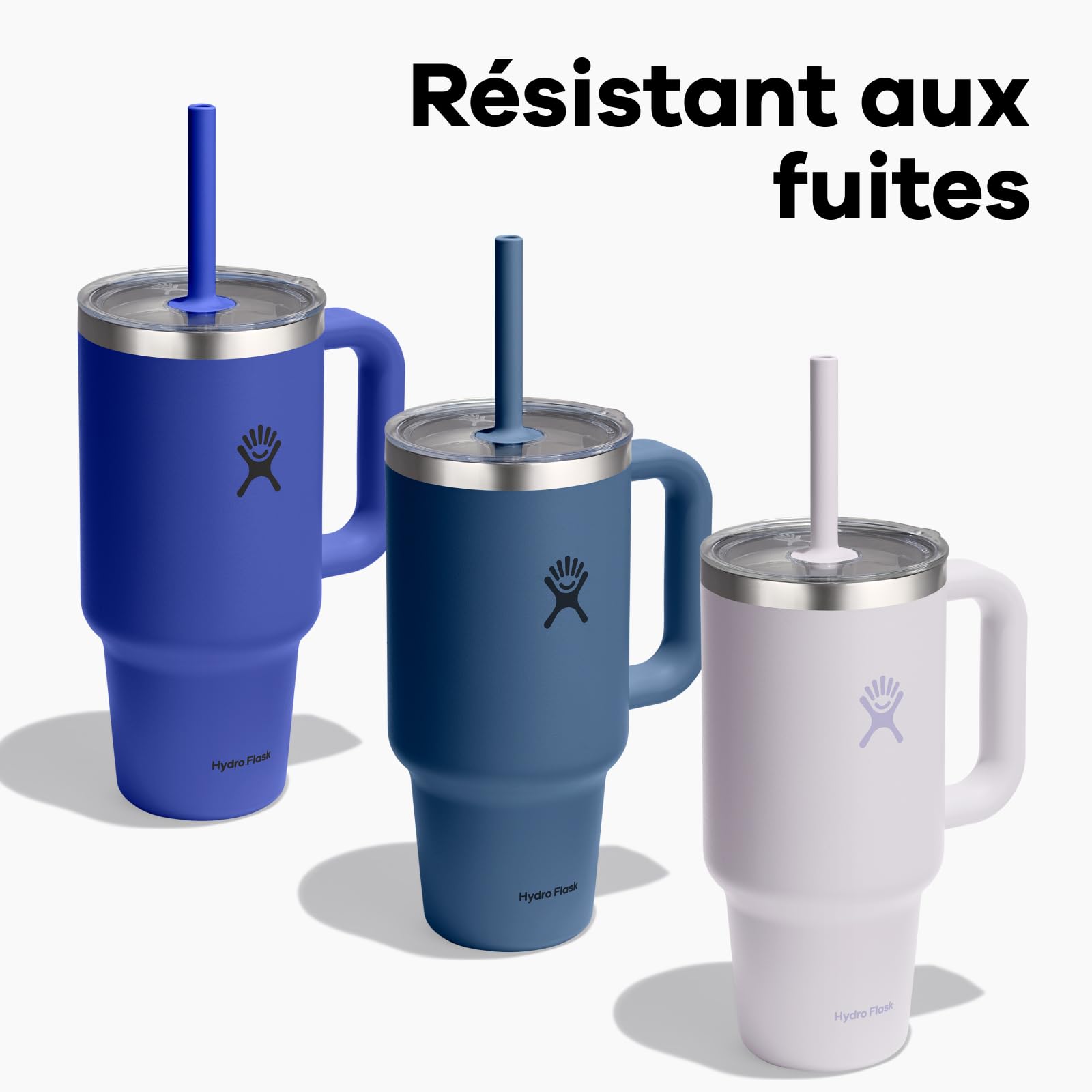 Hydro Flask – Travel Tumbler 946 ml (32 oz) Avec couvercle à paille transparent à pression – Acier inoxydable – Isolation sous vide double paroi – Résistant aux éclaboussures – Harbor Blue