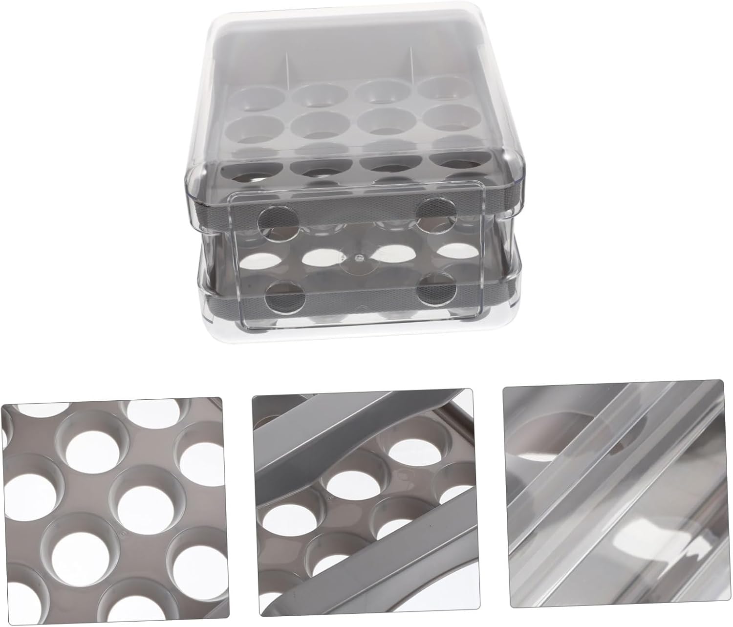Egg Drawer Organizer 32-Grid Refrigerator Egg Storage Box for Freshness