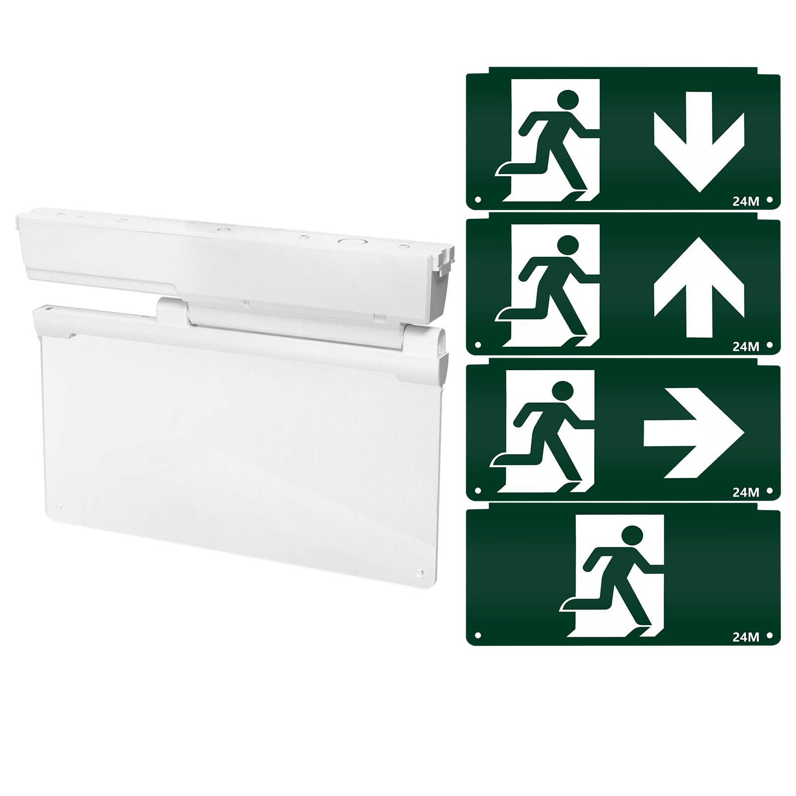 VoltShine Emergency exit Light 2W 6500K: Powerful and efficient, Ideal for ensuring Safety in case of Power outages. Its Compact Design Provides immediate Visibility.