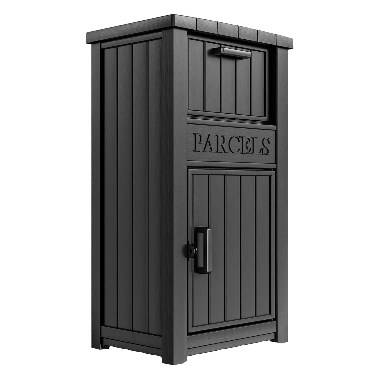 MAIUSCOLI Package Delivery Box for Outside, Large Parcel Drop Box with Lockable Secure, Waterproof and Anti-Theft Storage for Porch, Curbside, House (