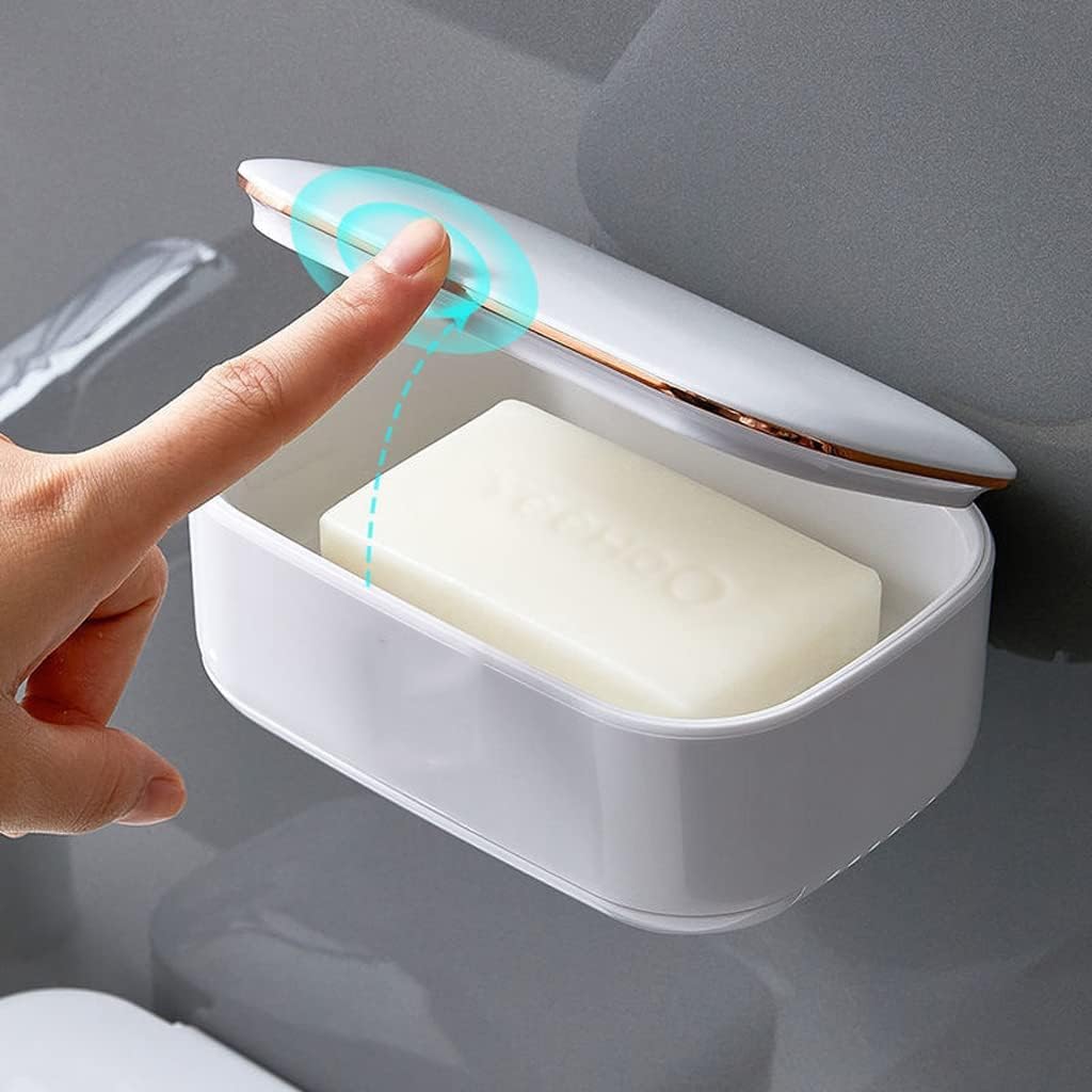 jabonera, Jabonera autoadhesiva for el hogar, baño, Gimnasio, Camping y for Guardar Objetos(Wit)