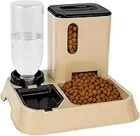 Comedouro E Bebedouro Automático Alimentador Inteligente 2 em 1 água e Ração (Bege)